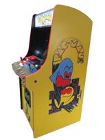 1008 2-player, blue buttons, red buttons, blue trackball, red trim, black trim, pac man